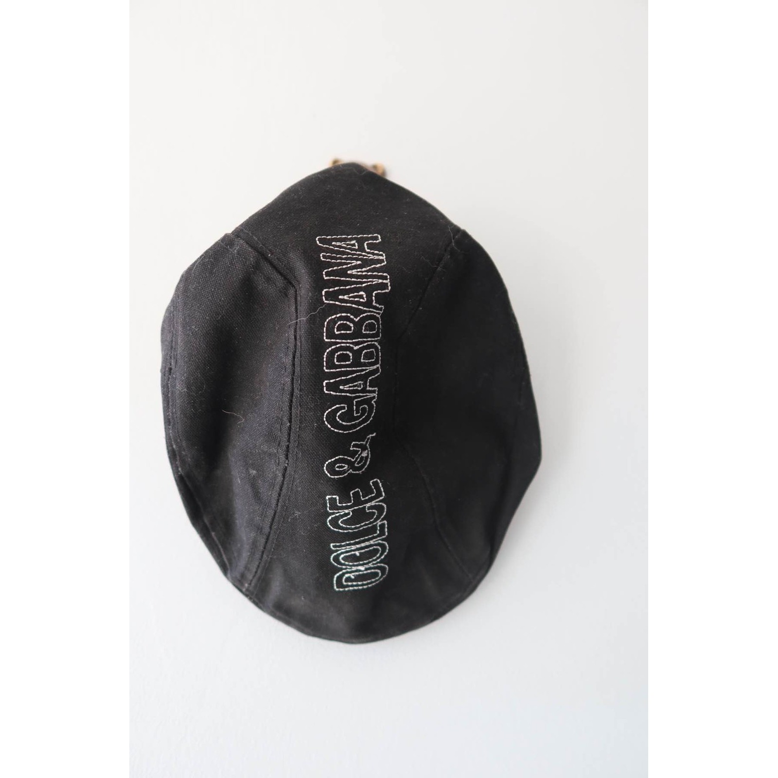 D&G Men's Black Flat Cap Newsboy Ivy Hat Vintage Rare Stitched